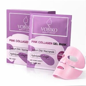 Pink Collagen PDRN Gel Mask Glass Skin Hydrating 4 Sheets VOBIKO
